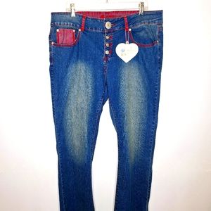NWT vintage "Bubble Gum USA" button fly Y2K jeans  size 24.